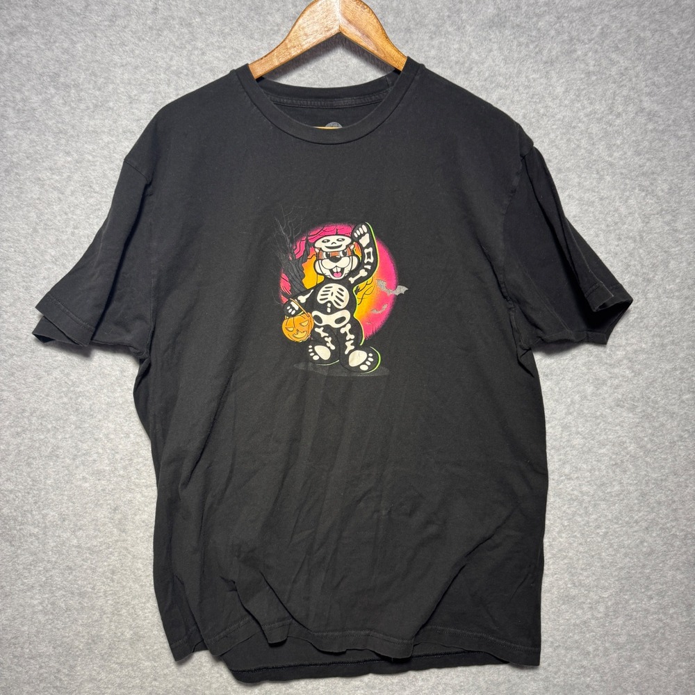 Buc-ee's Halloween Skeleton Beaver Spooky Stuff‎ Black T-Shirt Mens XL